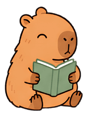 Capy reading a book